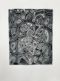 a black and white print of an abstract design